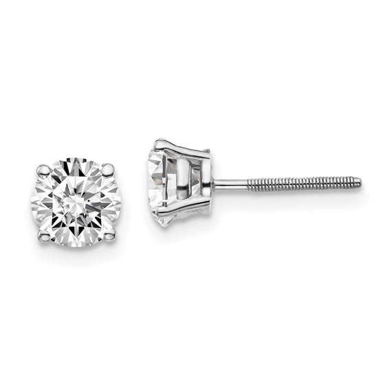 14k White Gold Round Certified VS D/E/F Lab Grown Diamond Studs
