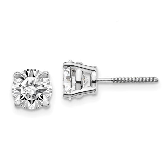 14k White Gold Round Certified VS D/E/F Lab Grown Diamond Studs