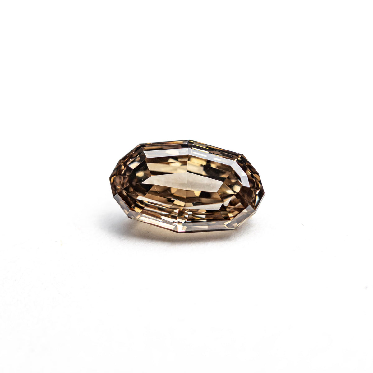 0.61ct Natural C6 Cognac Champagne Geo Oval Step Cut Diamond