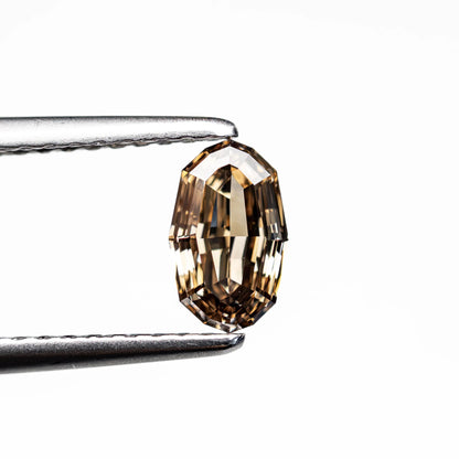 0.61ct Natural C6 Cognac Champagne Geo Oval Step Cut Diamond