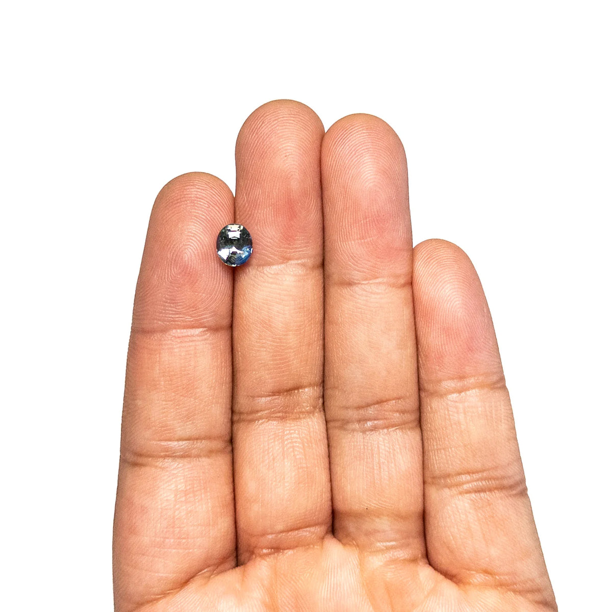1.70ct Natural Unheated Green/Blue Oval Brilliant Sapphire