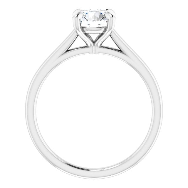 14K White Gold 1 Carat Round Lab Diamond Solitaire Engagement Ring