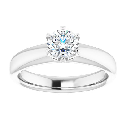 14K White Gold 0.66 Carat Round Lab Diamond Engagement Ring