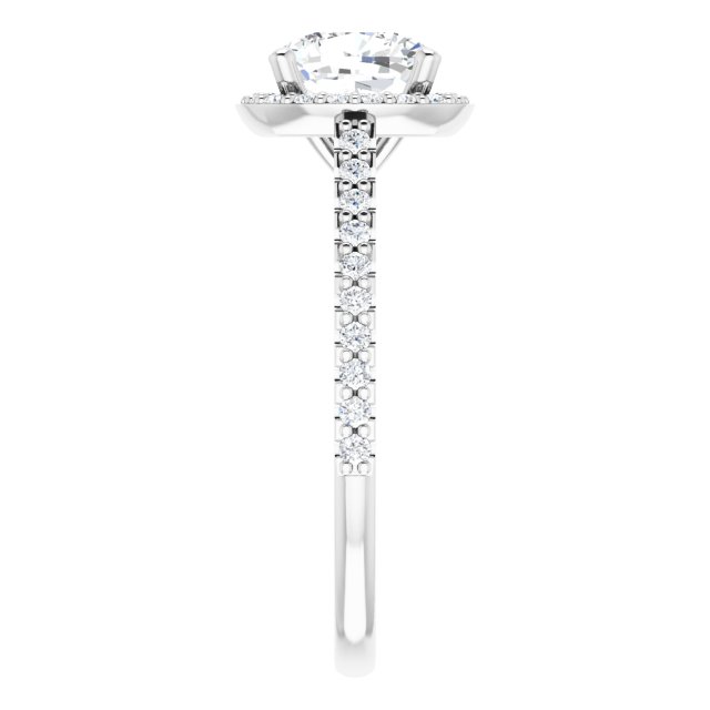 14K White Gold 2.00 Carat Cushion Halo-Style Lab Diamond Engagement Ring