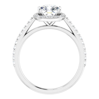 14K White Gold 2.00 Carat Cushion Halo-Style Lab Diamond E/VS1 Engagement Ring