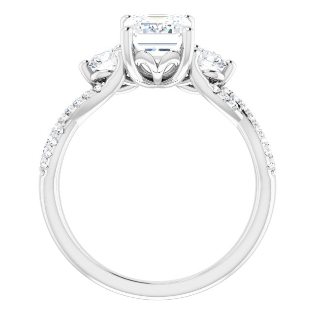 14K White Gold 1.75 Carat Emerald Cut Lab Diamond D/VS1 Engagement Ring