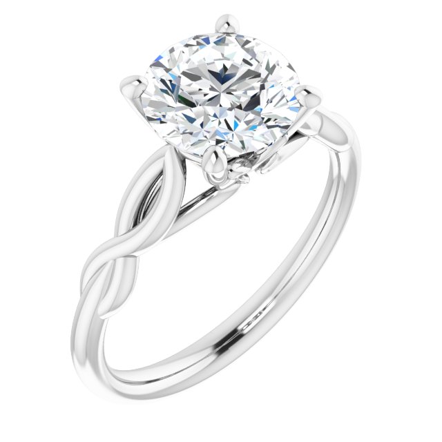 14k White Gold 1.67 Carat Round Lab Diamond Nature-Inspired Twisted D/VS1 Engagement Ring