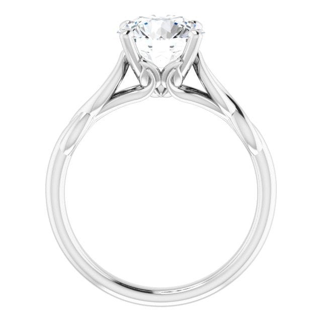 14k White Gold 1.67 Carat Round Lab Diamond Nature-Inspired Twisted D/VS1 Engagement Ring