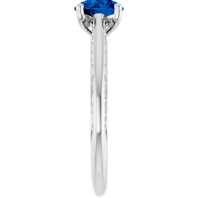 1-Carat Floral Accented Solitaire Engagement Ring