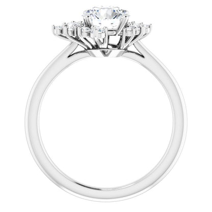14K White Gold 1.00 Carat Round Lab Diamond F/VS1 Engagement Ring