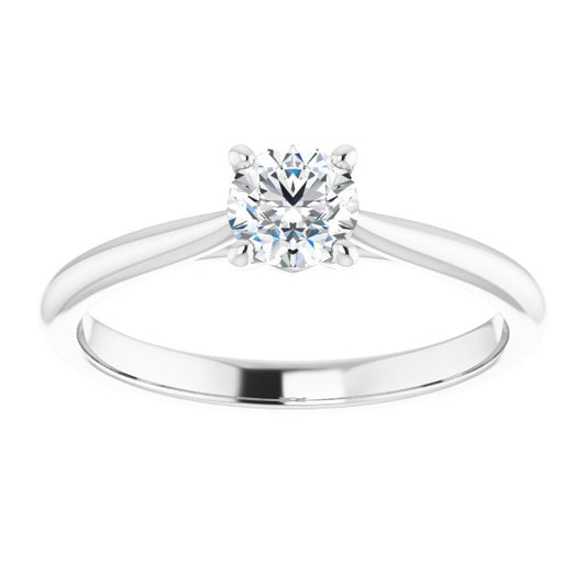 14K White Gold 0.40 Carat Round Lab Diamond Engagement Ring