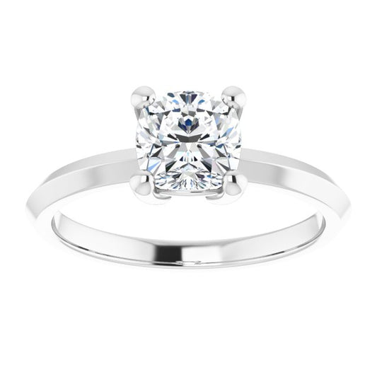 Platinum 1.25 Carat Cushion Cut Lab Diamond D/VS Engagement Ring